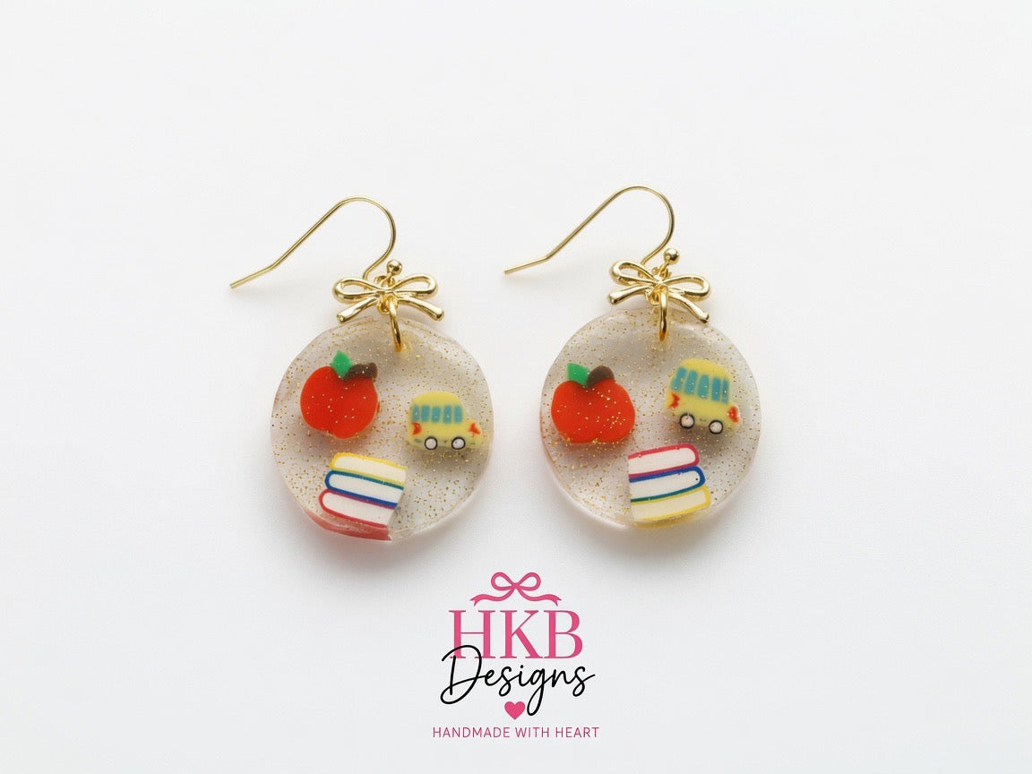 School Days Round Earrings – A+ Apple